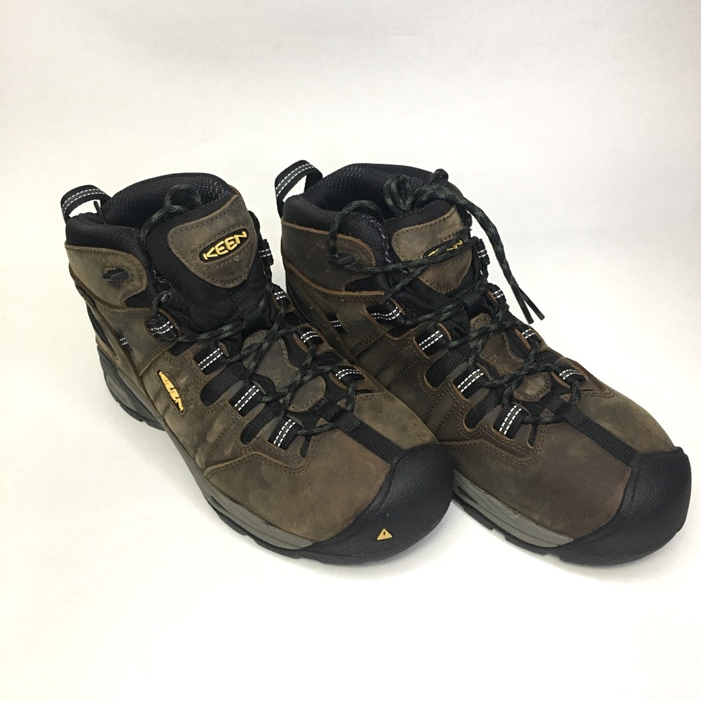 NIB Men's KEEN Utility Detroit Mid Boot Leather Steel Toe Waterproof Size 8